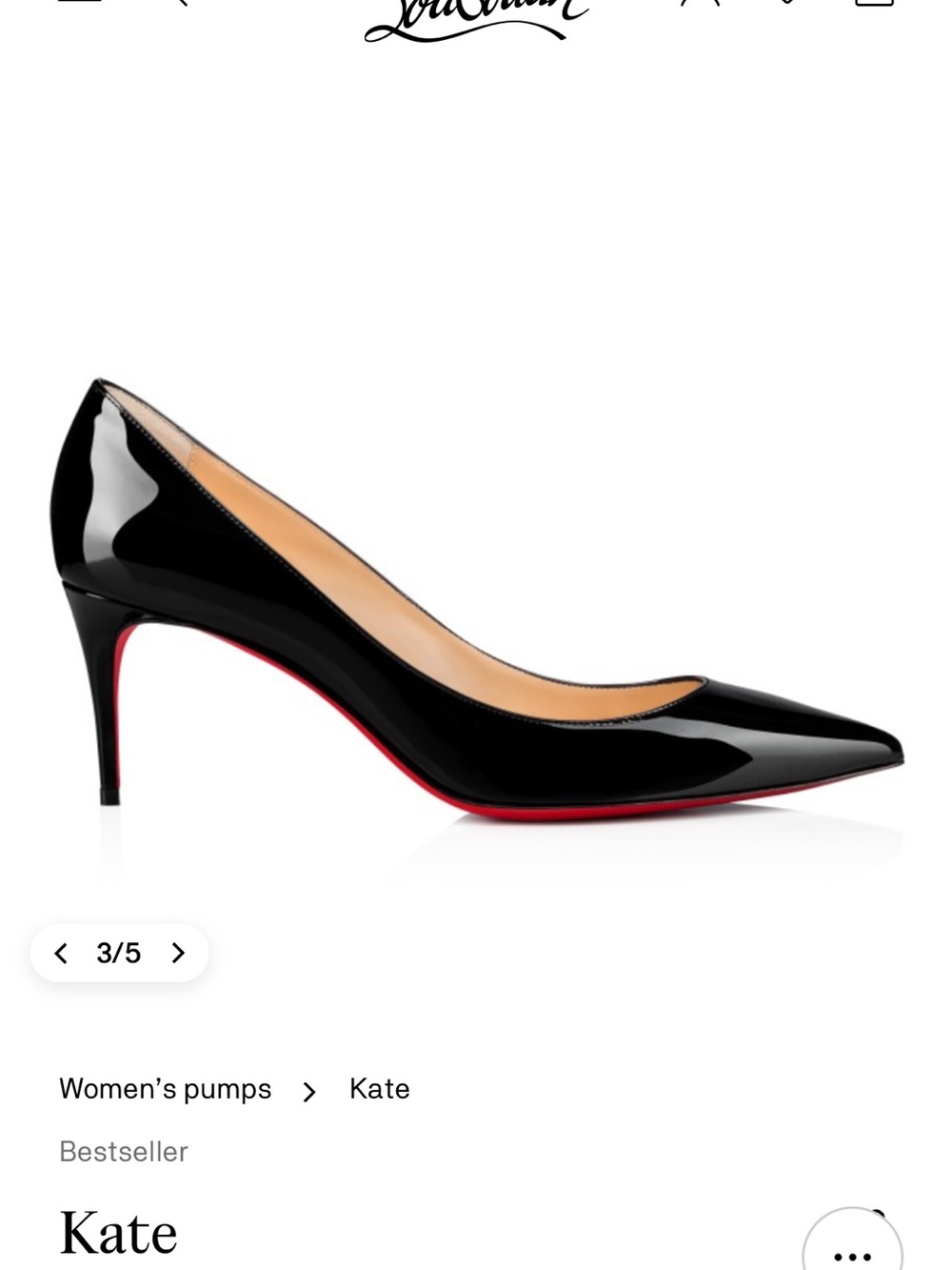 Christian Louboutin Black Patent Pointed-Toe Pumps with Red Sole